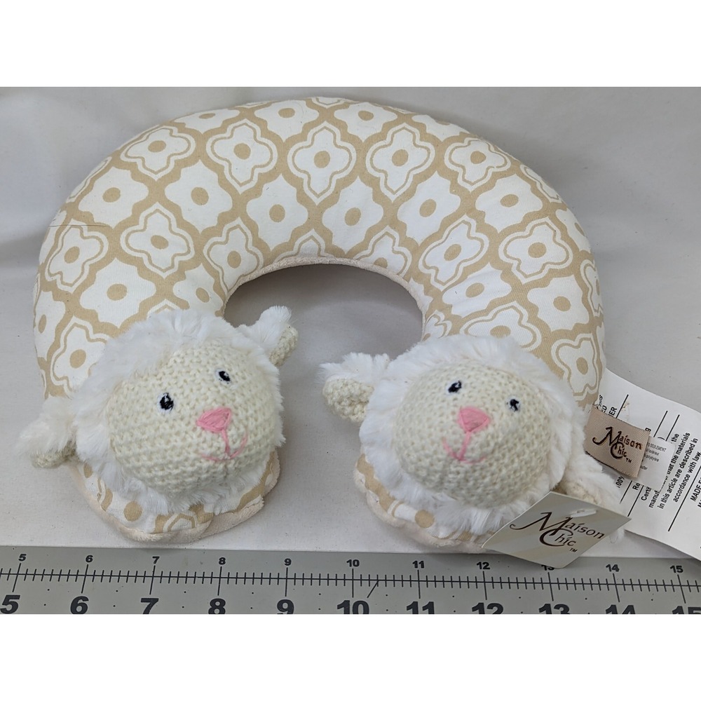 Maison Chic Lillie Lamb Travel Pillow 8 Inch Stuffed Animal Toy Sheep